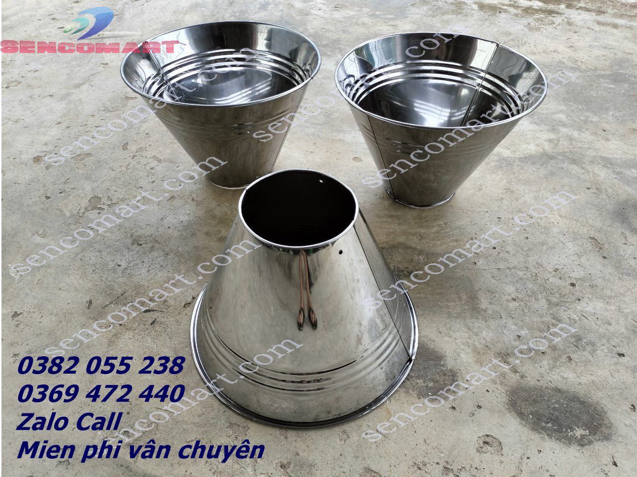 Phểu lắp máy băm bèo tây inox