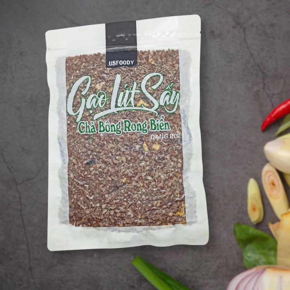 Gạo lứt sấy chà bông rong biển 200gram dạng rời