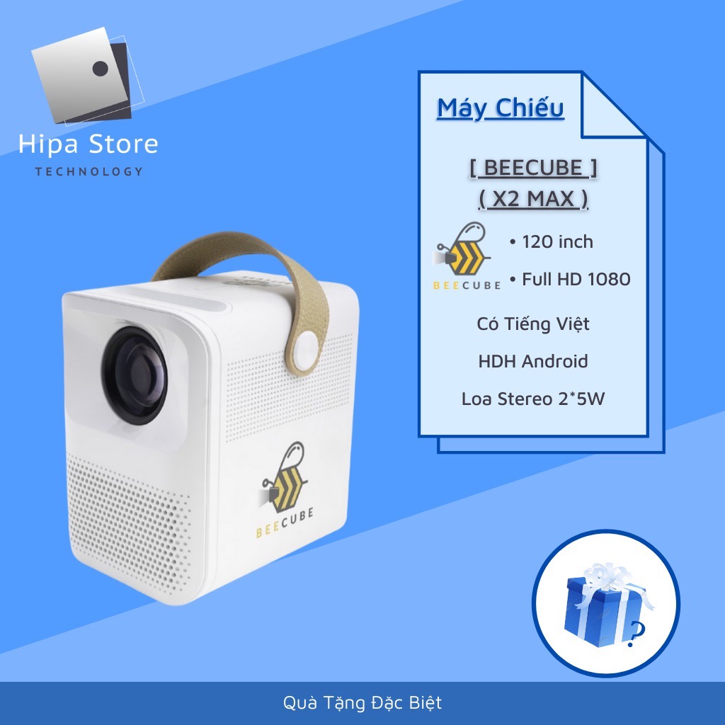 [Trả góp 0%] Máy Chiếu BeeCube X2 Max, Máy Chiếu Mini Full HD 1080 Hệ Điều Hành Android - Bảo Hành 12 Tháng | Hipa Store