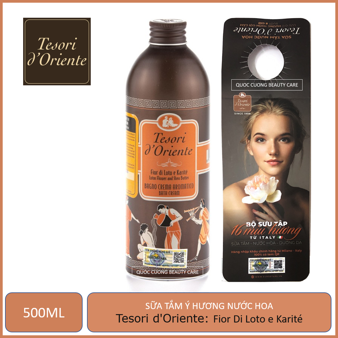 [FREESHIP]Sữa tắm Ý TESORI DORIENTE hoa Sen 500ml