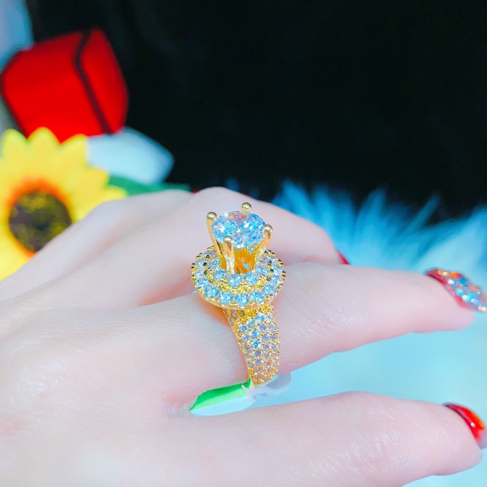 Nhẫn nữ mạ vàng 18k đính xoàn cực xinh