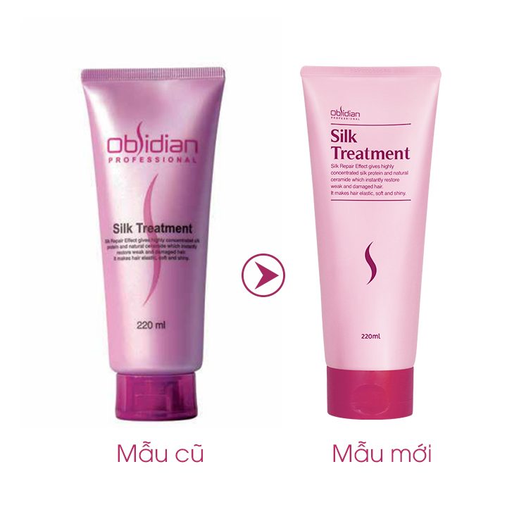 Kem hấp ủ tóc, hấp dầu lạnh Obsidian siêu mượt Silk Treatment Hàn Quốc 220ml
