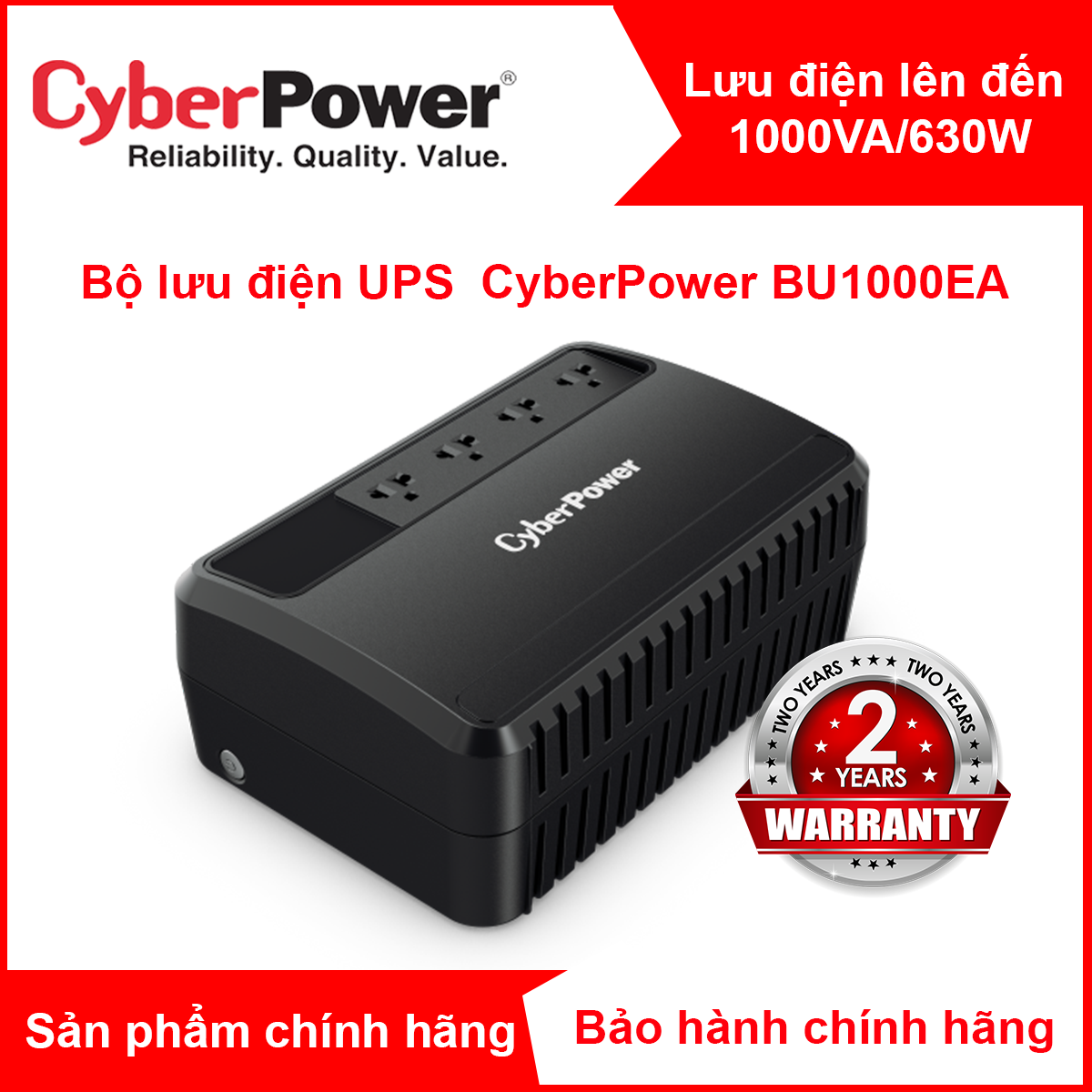 Bộ chống sốc điện/bộ lưu điện UPS CyberPower BU1000EA / BU1000E / BU1000 - 1000VA/630W