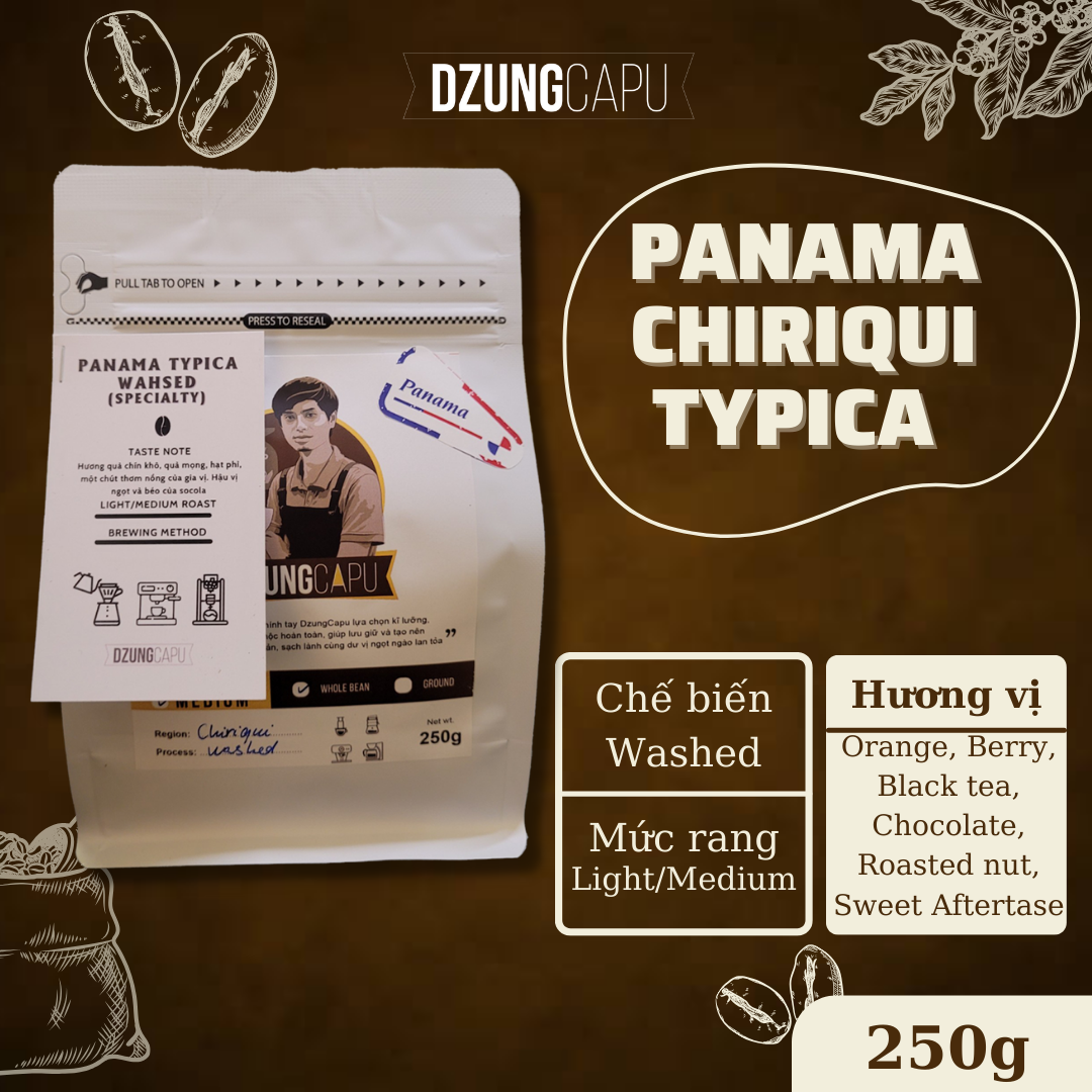 Cà phê Panama Chiriqui - Typica - gói 250g - DzungCapu Specialty Coffee