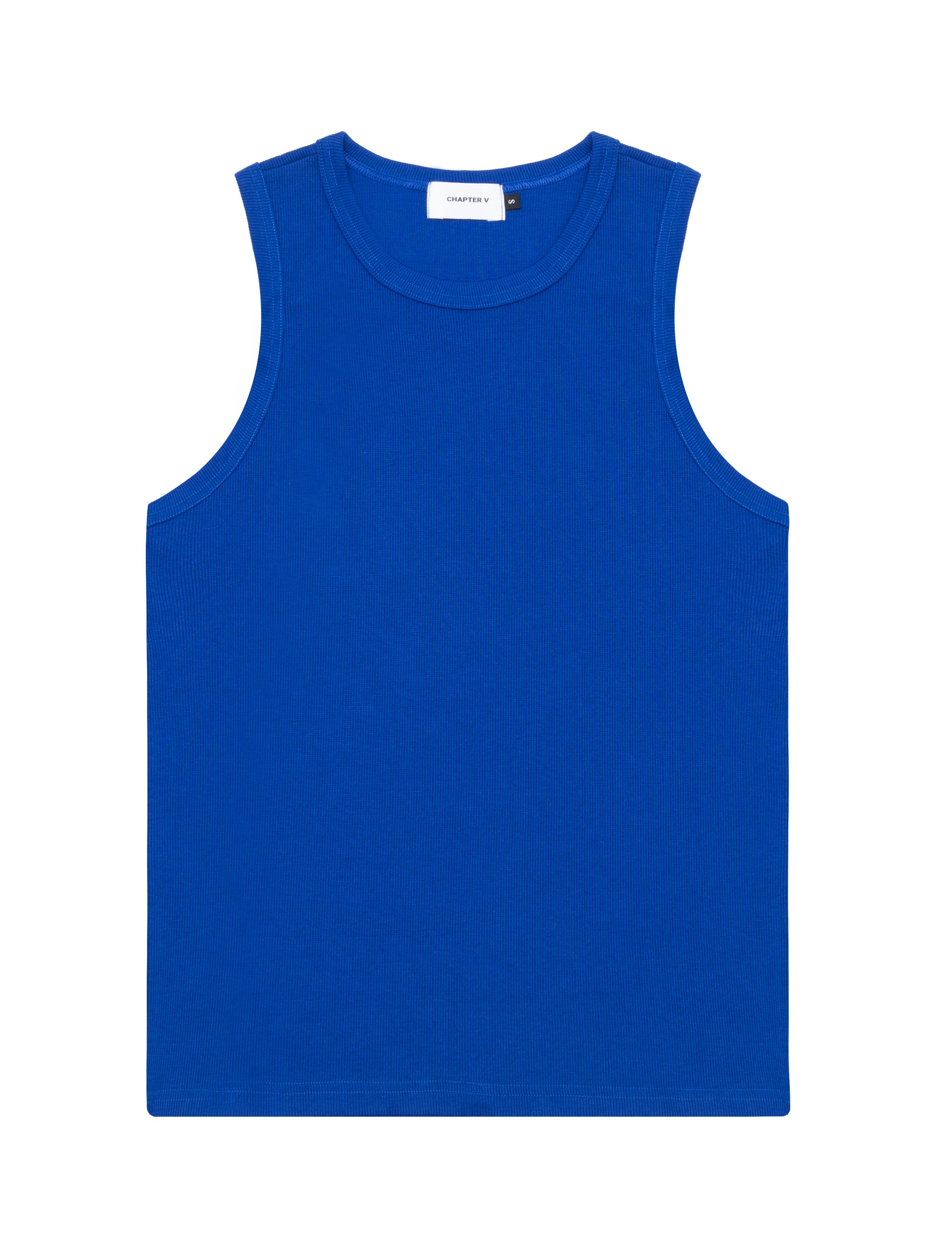 Áo thun ba lỗ màu xanh dương - Ribbed Tank Top