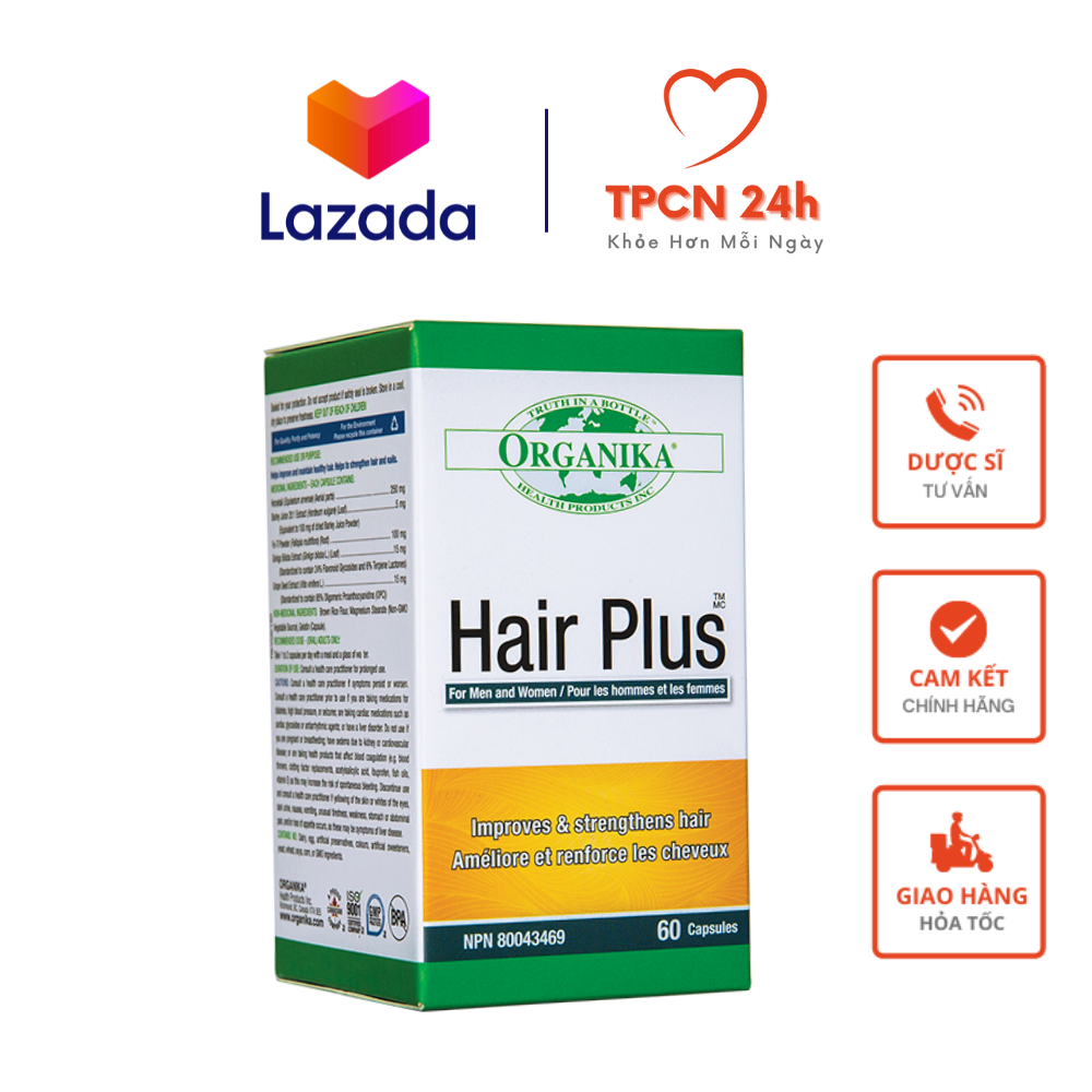 Hair Plus Organika - Hỗ trợ mọc tóc, giảm gãy rụng, dưỡng móng chắc khỏe