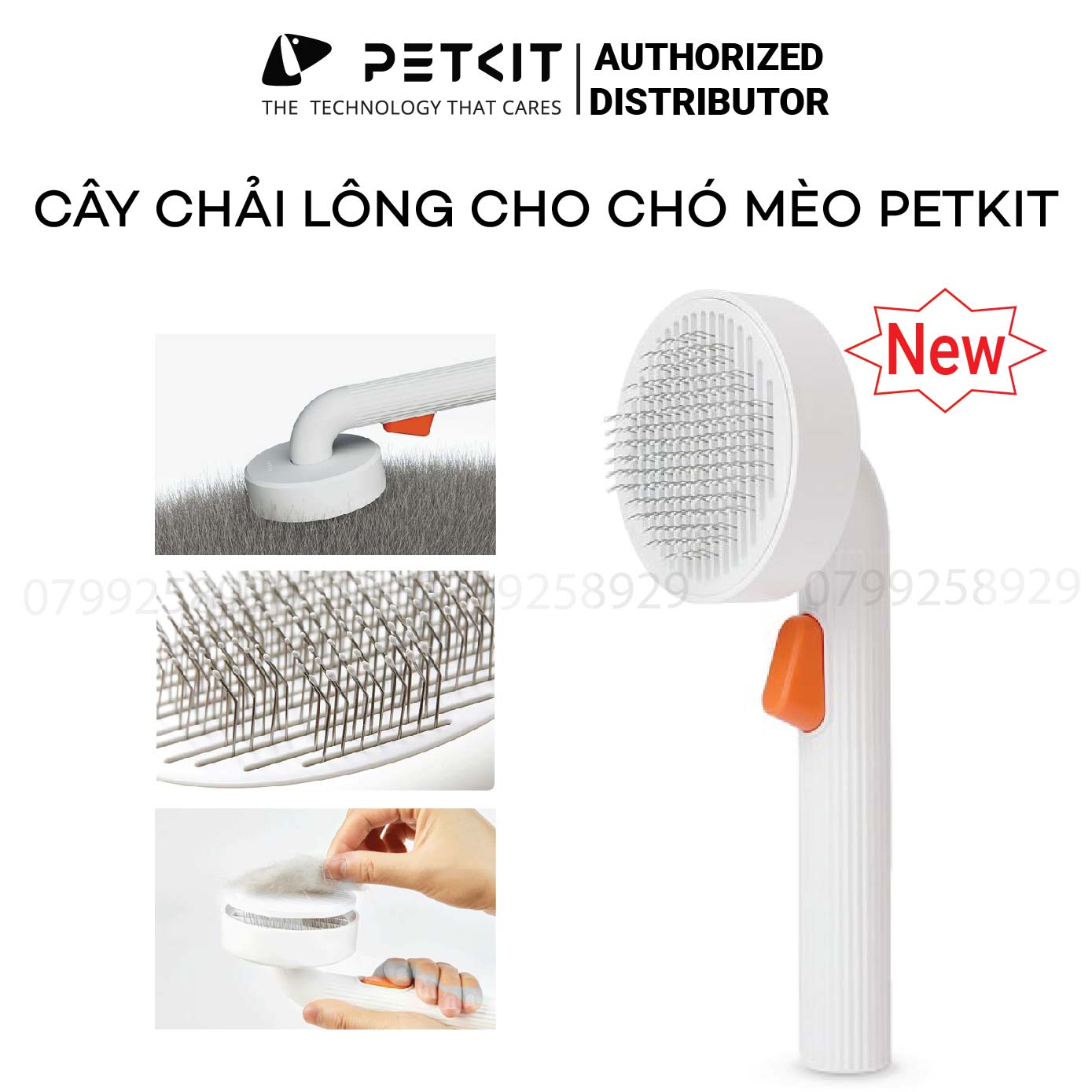 Cây chải lông chó mèo, lược chải lông chó mèo petkit phiên bản pro 2024