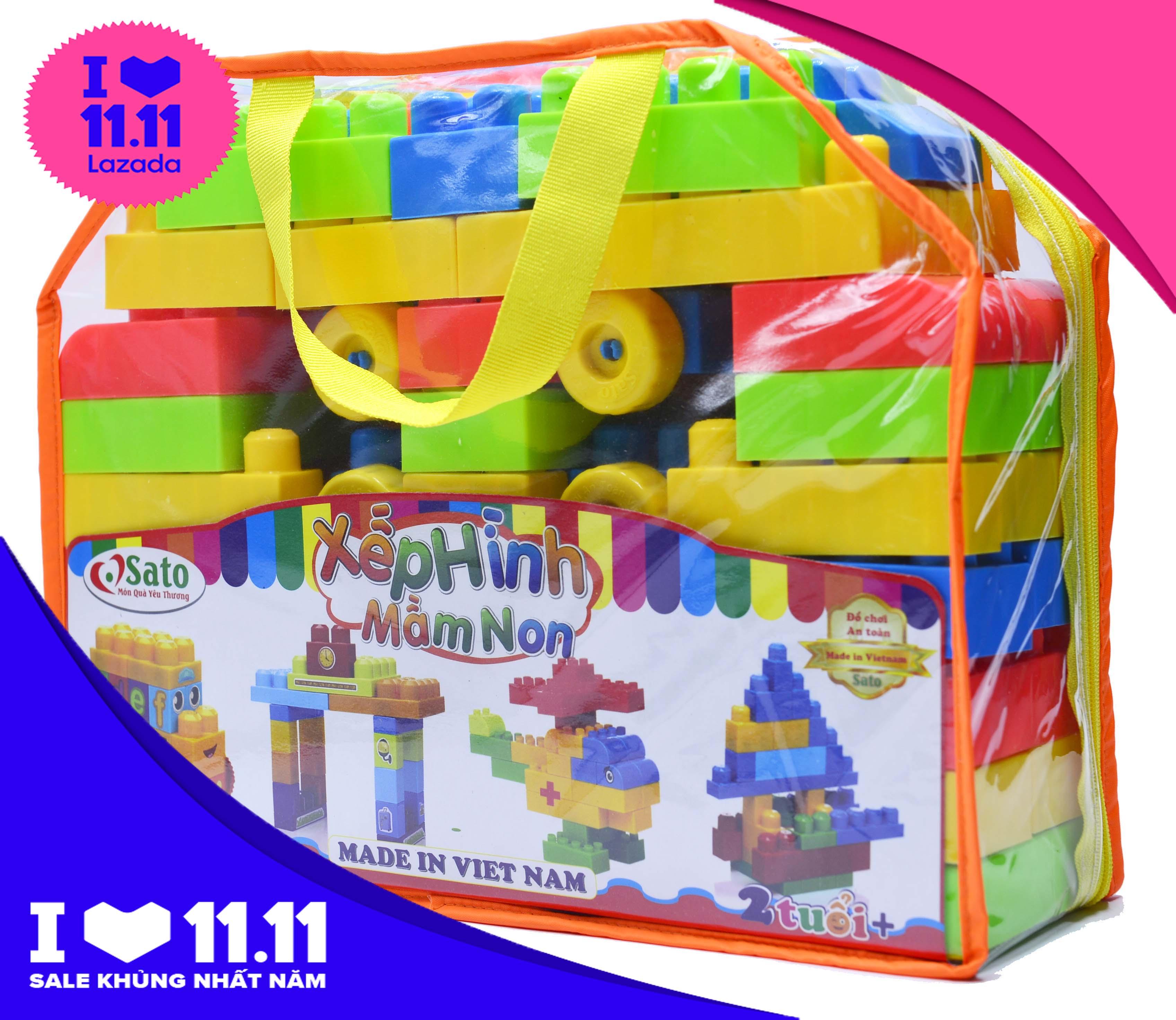 BỘ ĐỒ CHƠI XẾP HÌNH MẦM NON 72CT ANTO61- Đồ chơi xếp hình, Trò chơi xếp hình, Xếp hình mầm non, Xếp hình trẻ em , Babimart HCM, Đồ chơi trẻ em.