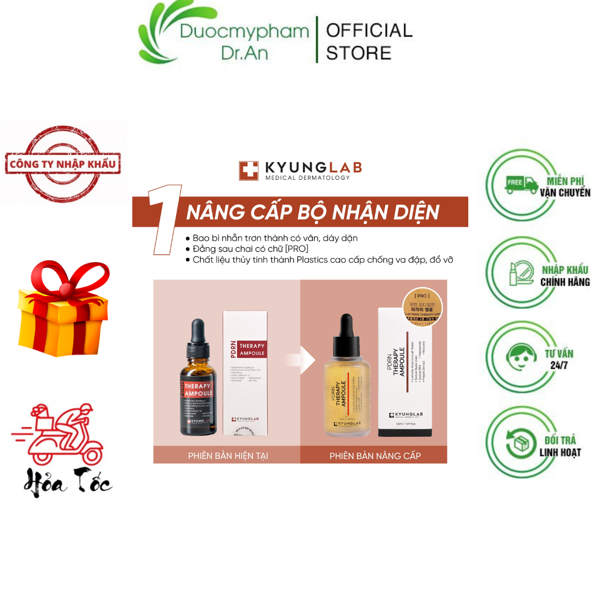 HÀNG CÔNG TY - Serum KyungLab PDRN THERAPY AMPOULE tế bào gốc phục hồi chống lão hóa da Kyung Lab PDRN 50ml - DuocmyphamDrAn