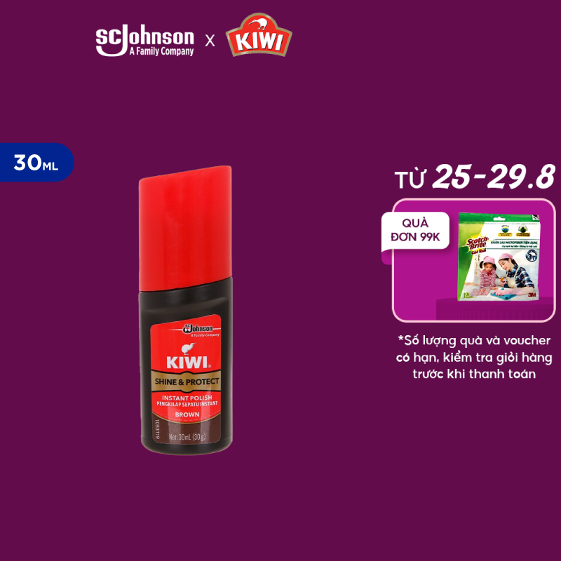 Kiwi Xi bóng nước đánh giầy Màu Nâu 30ml