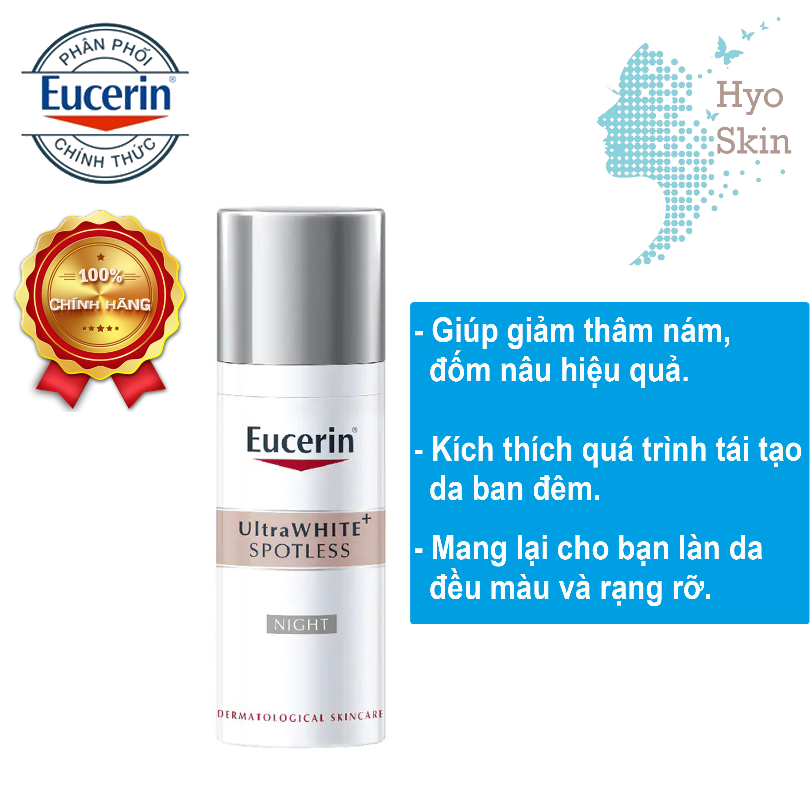 Kem dưỡng trắng da ban đêm eucerin ultrawhite+ spotless night 50ml