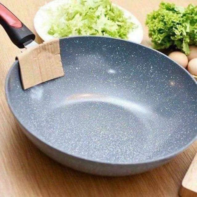 Chảo chống dính vân đá ceramic size lớn 32cm - dùng được bếp từ & hồng ngoại
