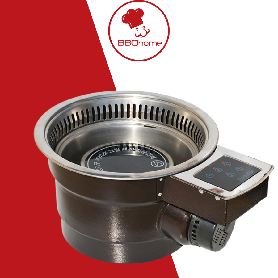 Bếp nướng âm bàn nhà hàng lẩu nướng, Bếp nướng hồng ngoại tự tiêu khói BBQ Home