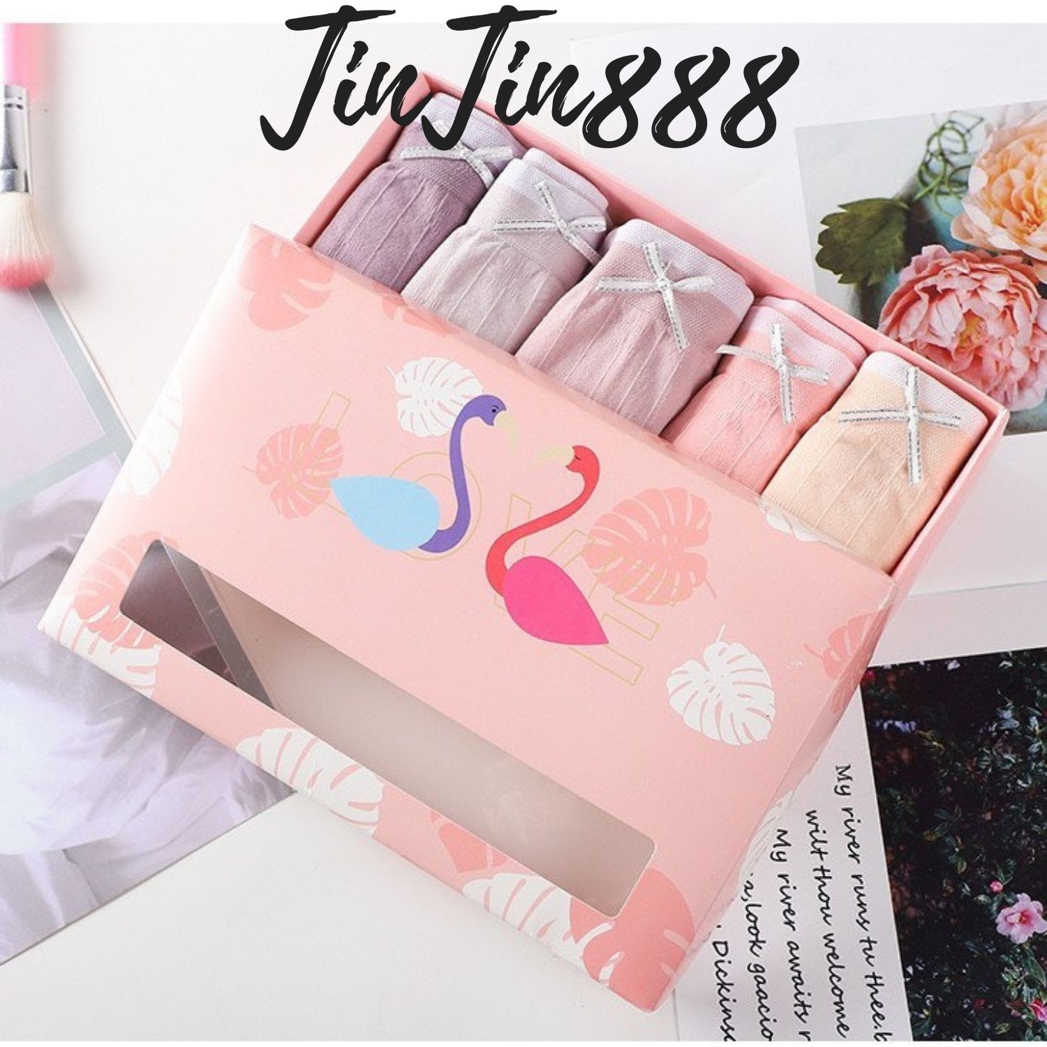 Quần lót nữ cotton ❤️ Hộp 5 Quần ❤️ Quần lót của nữ thiên nga cute dễ thương cao cấp gân tăm kháng khuẩn nâng mông họa tiết xinh sắn - quần chíp nữ dễ thương - Quần lót học sinh - TinTin888