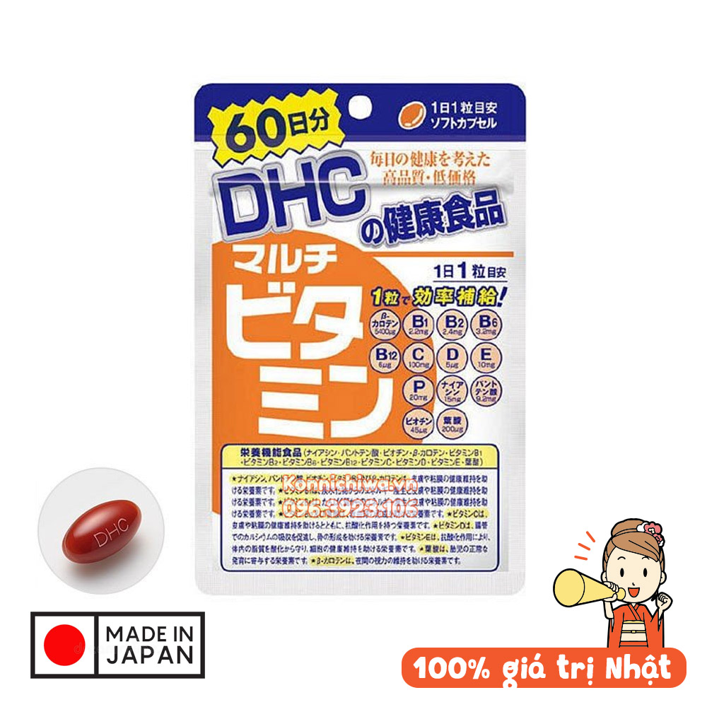 [Chính hãng-Date 2/2024] Viên uống Multi Vitamin Tổng Hợp DHC Nhật Bản 60 viên/gói , gói uống 60 ngày, viatmin B, viatmin C, vitamin D, Vitamin E