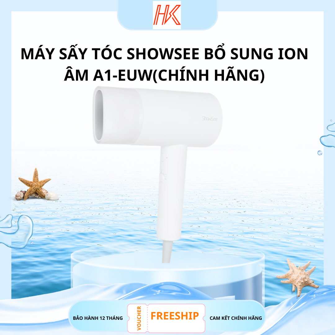 Máy Sấy Tóc Showsee Bổ Sung ion Âm A1-EUW Máy Sấy Tóc Lạnh 1800W Làm Khô Tóc Nhanh Tạo Kiểu Tóc Mềm Mượt - Gia Dụng Việt HK