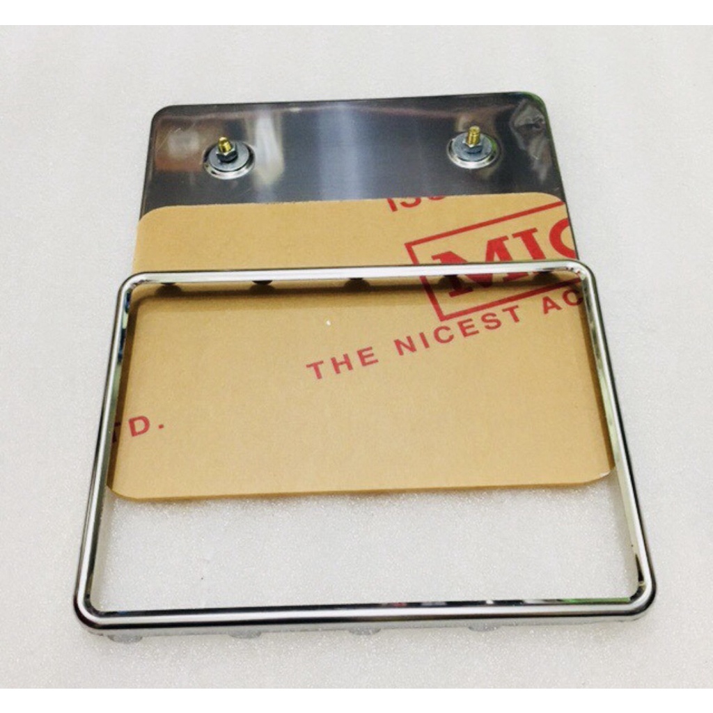  Bộ Biển Số Inox Trắng 4 phân Gắn Mọi Loại Xe Máy  Full Khung Titan ,Miếng Meca Và Bảng Ốp Biển Số  