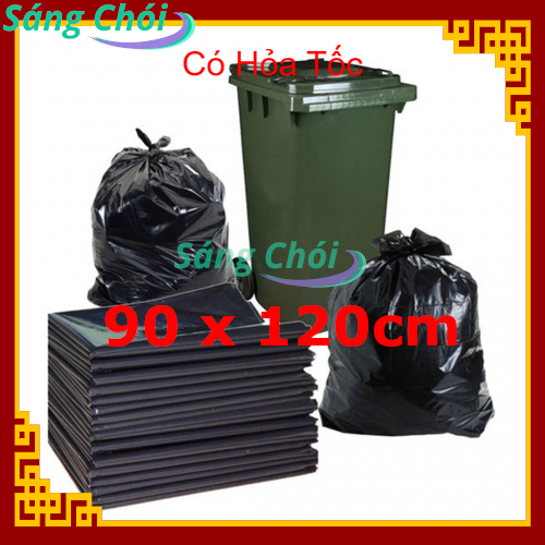 1kg [90 x 120cm Thùng 120L] Túi Đựng Rác Nặng Công Nghiệp PE Đen (Túi Rác) - 1kg [90 x 120cm 120L Bin] Heavy Duty Industrial Black PE Rubbish Trash Garbage Bag - 90x120 90 x 120 cm 90x120cm - Sáng Chói