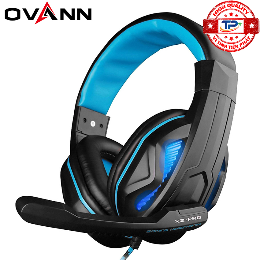 Tai nghe chuyên Game chụp tai Ovann X2 Pro đèn Led (Xanh) - Headphone Gaming X2-Pro
