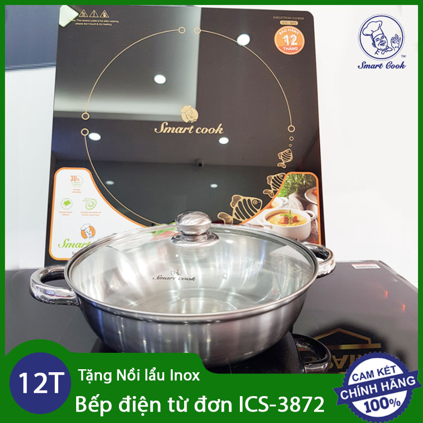 Bếp điện từ cảm ứng Elmich Smartcook ICS-3872 Hàng chính hãng bảo hành 12 tháng - Tặng Nồi lẩu Inox