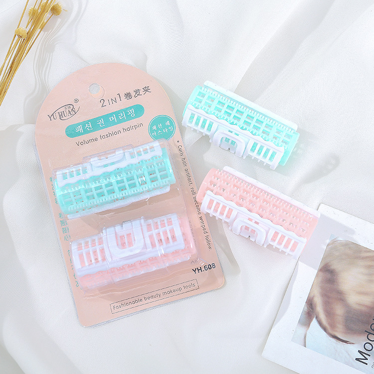 Set 3 cái lô cuốn tóc size lô gai kèm kẹp giữ cố định quấn tóc cụp tóc xoăn mái phồng mái