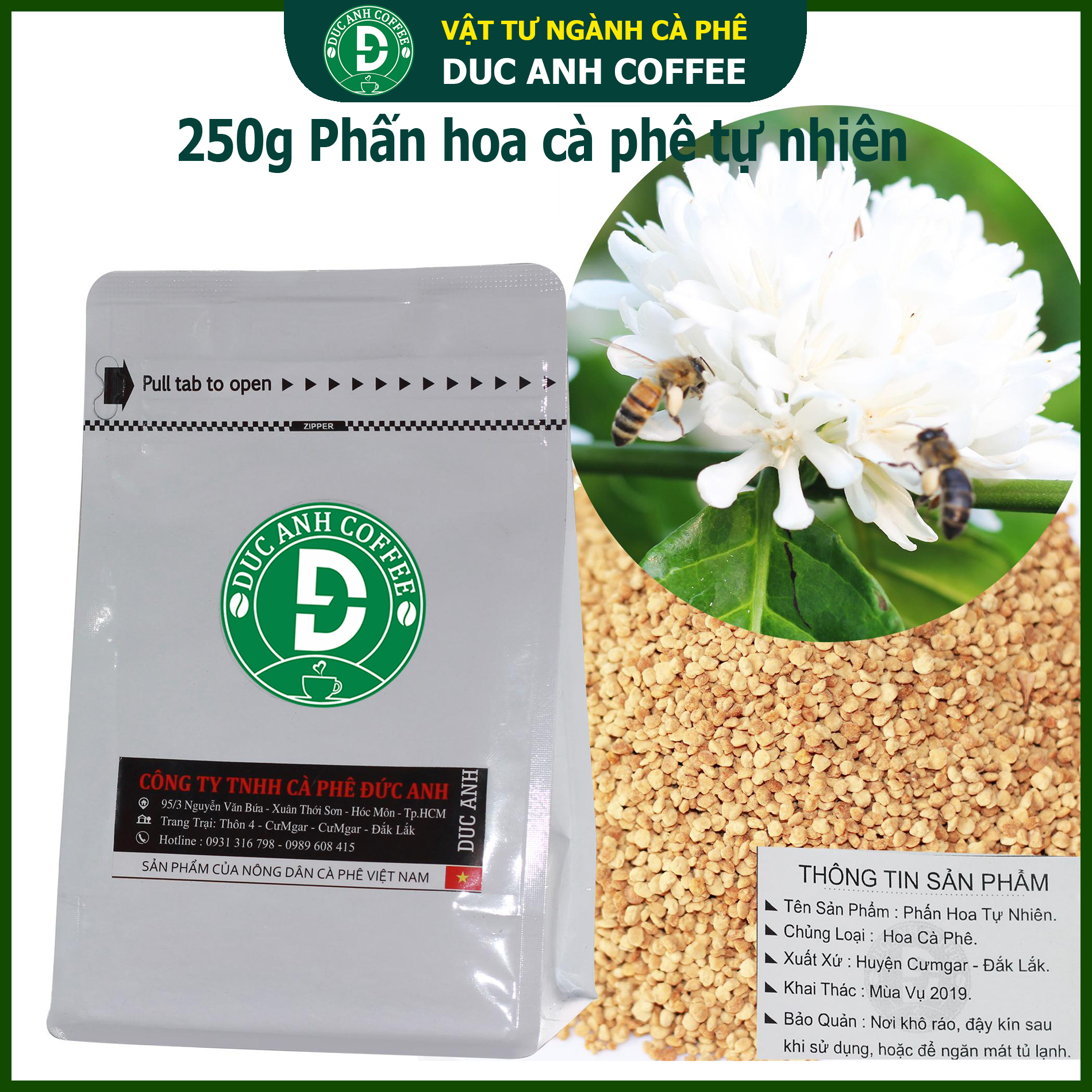 250g Phấn hoa cà phê  - DUC ANH COFFEE