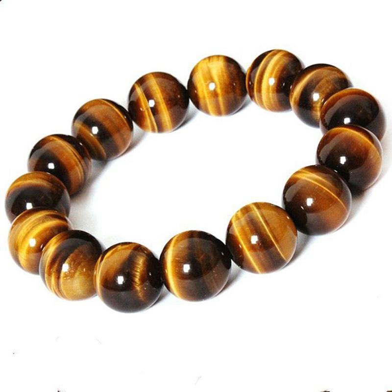 Vòng đá mắt hổ vàng nâu 8 ly 10 ly 12 ly tự nhiên - Đã kiểm định đá