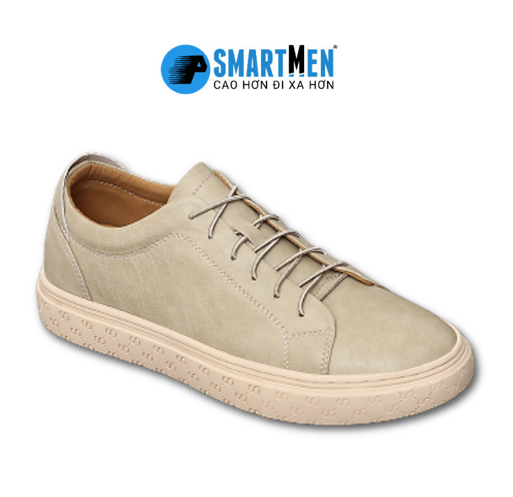 Giày thể thao tăng chiều cao smartmen star-03s nâu