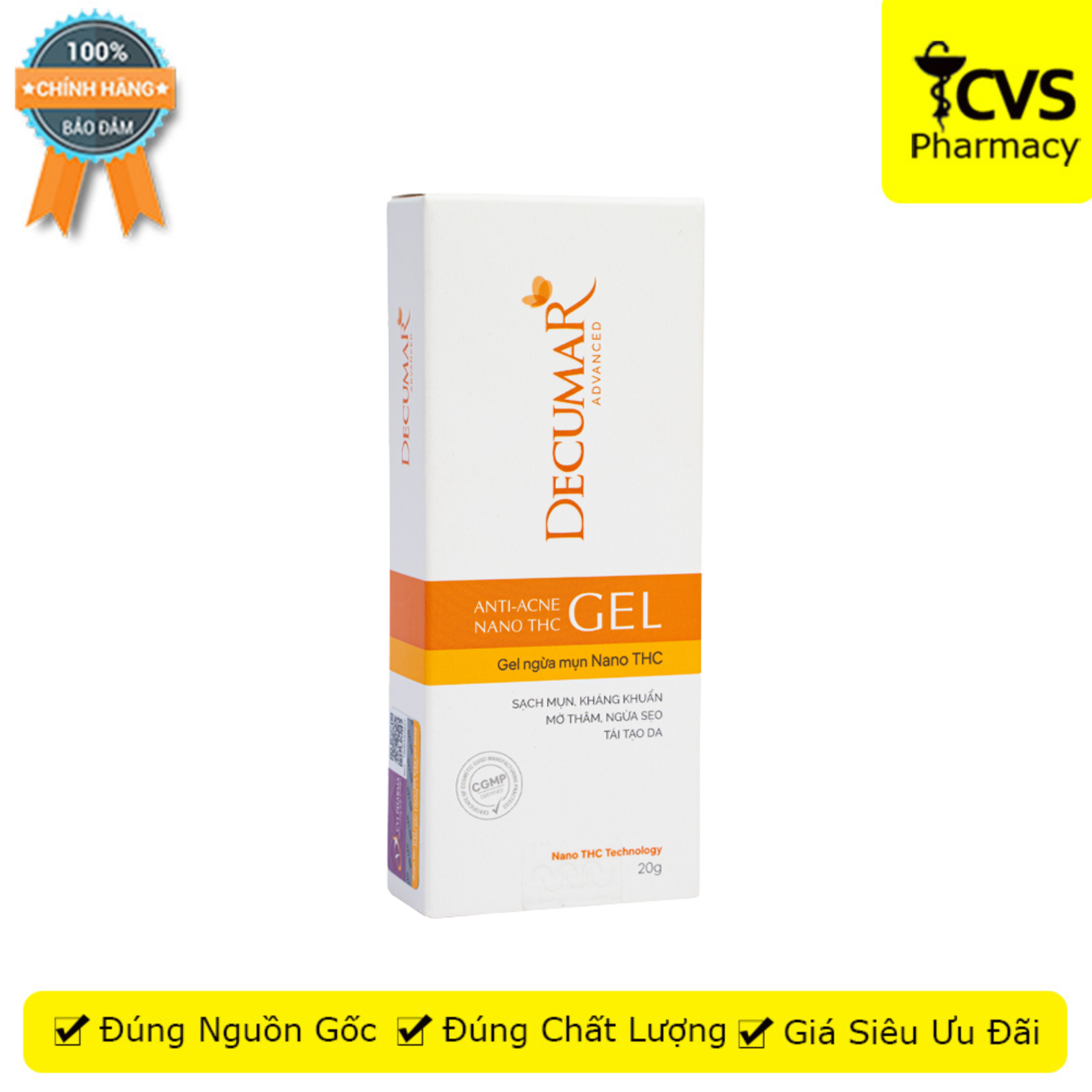 Gel Decumar THC - Giúp ngăn ngừa và làm giảm mụn, làm mờ các vết thâm, vết sẹo do mụn - Hộp 20g - CVS Pharmacy