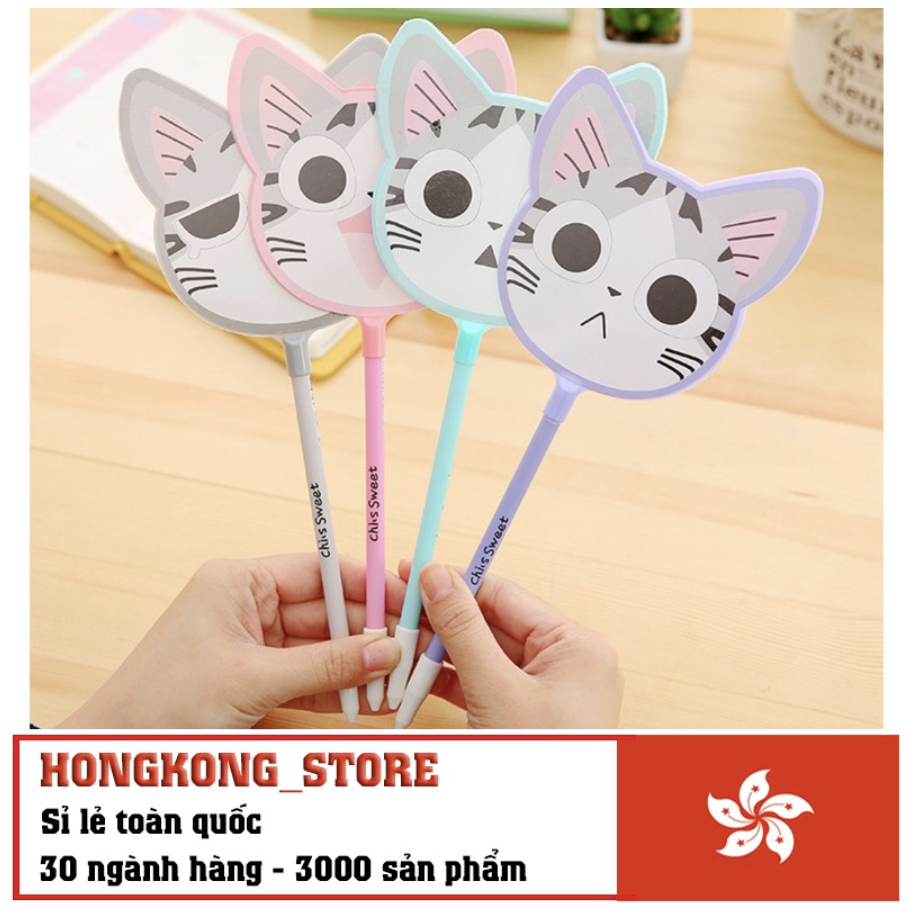 [COMBO 3 Chiếc] Bút Bi Quạt Mát Mèo Dễ Thương - Bút Bi Nước Văn Phòng Mực Đen