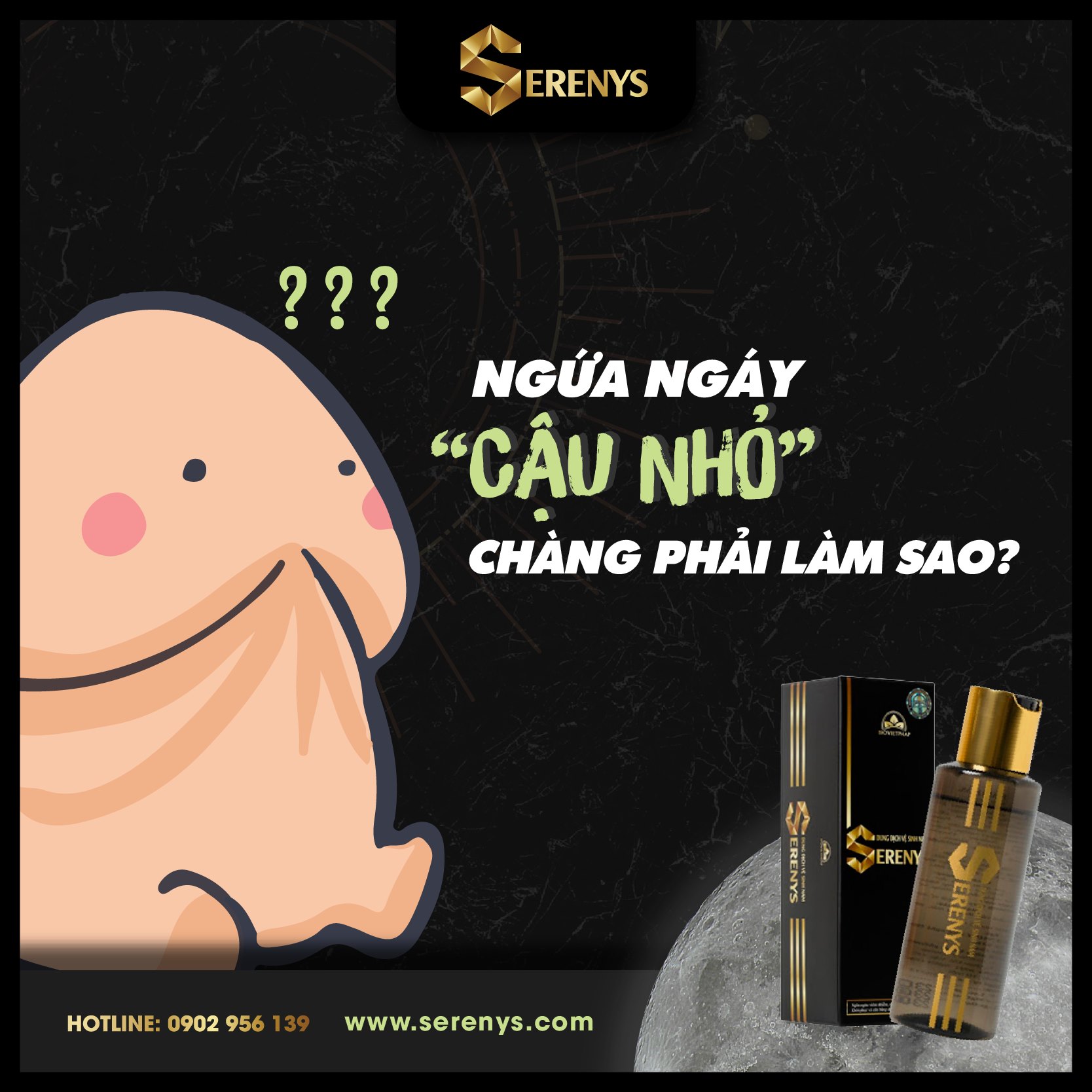 Gel vệ sinh khử mùi vùng kín nam giới serenys viêm/nhiễm/nấm/ngứa