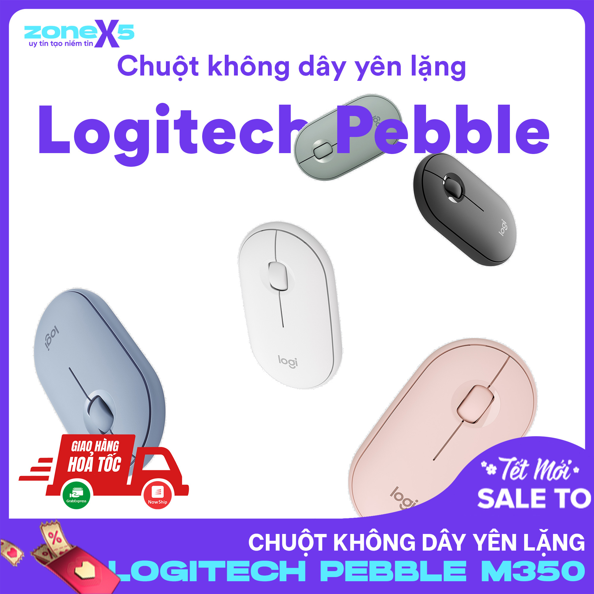 Chuột Bluetooth Silent Logitech Pebble M350 - Chuột không dây yên lặng Logitech Pebble - Hàng chính hãng