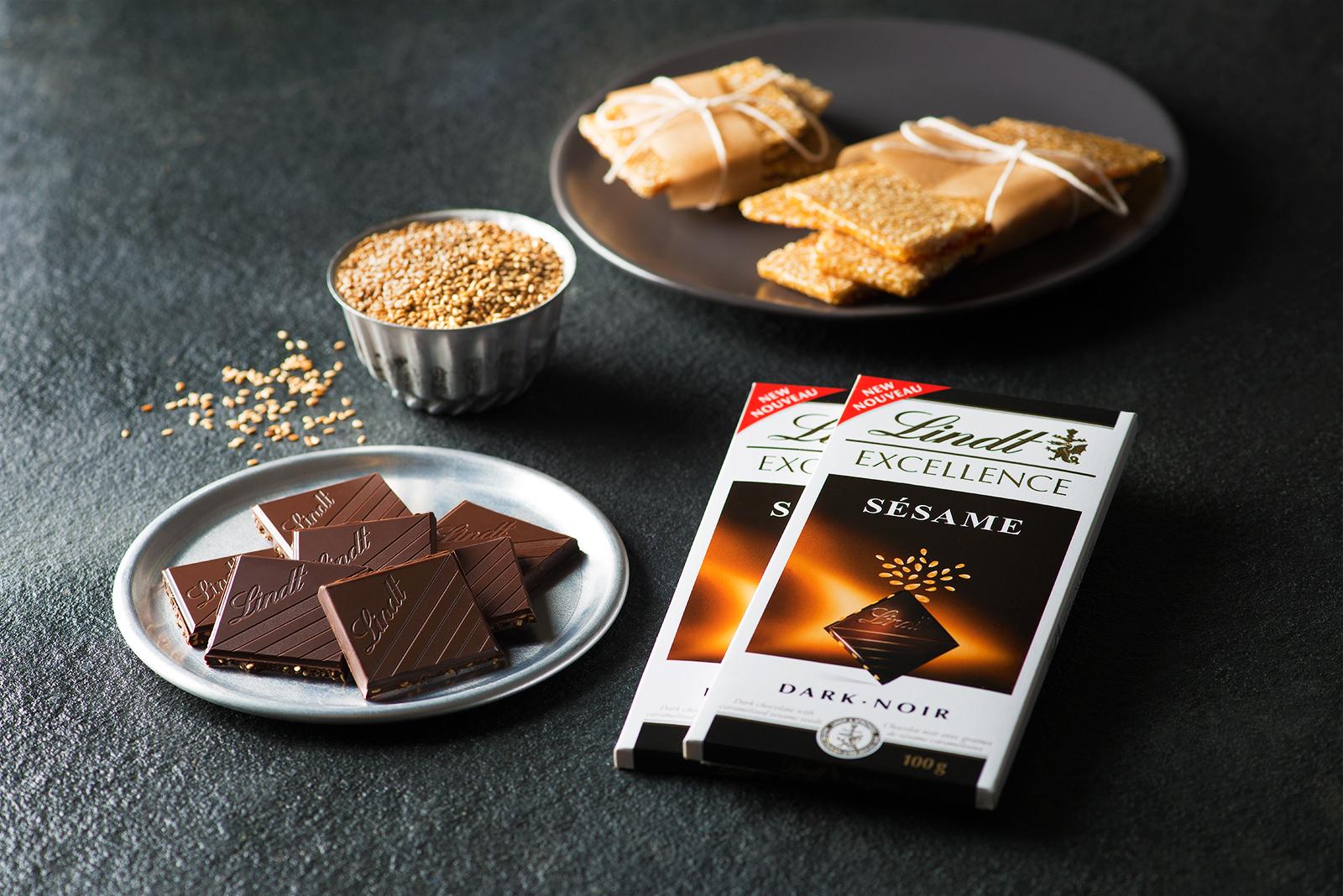 Socola đen nhân mè rang 100g - Chocolate Lindt Excellence sésame grillé Noir (Roasted sesame)