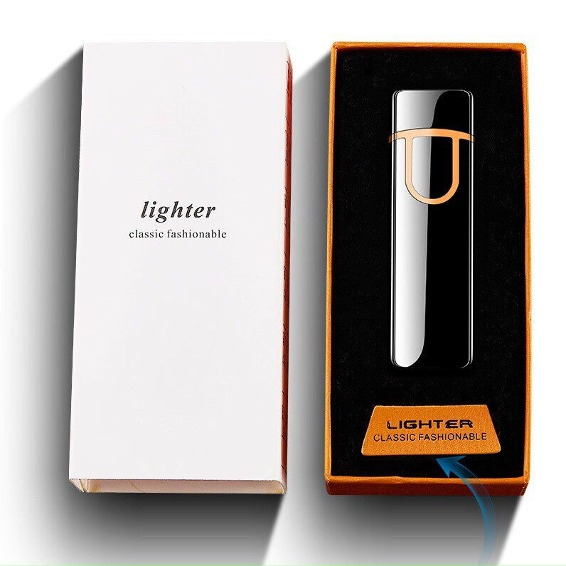 Bật lửa điện hồng ngoại sạc pin cảm ứng vân tay tặng kèm dây sạc