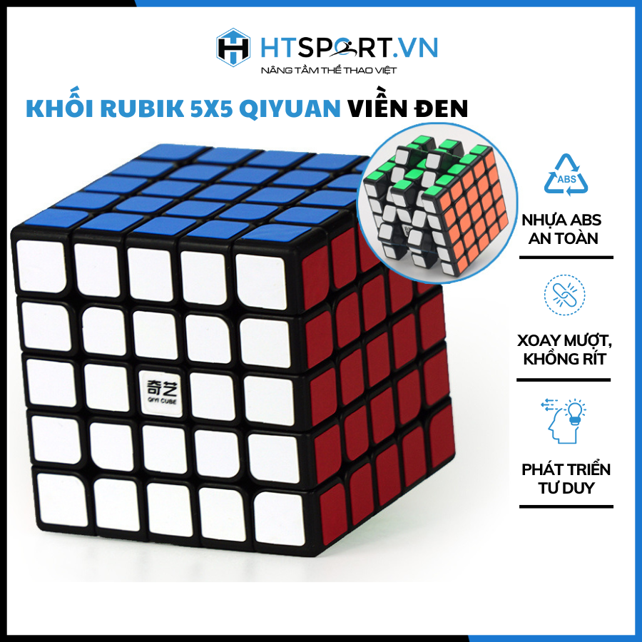 RuBik 5x5, Khối Rubik 5 Tầng Khối Lập Phương Viền Đen, Phát Triễn Trí Tuệ QiYuan CuBe Cao Cấp ( Black )