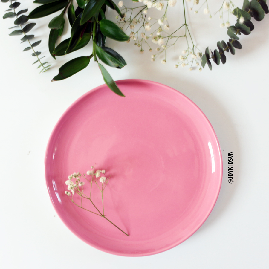 Dĩa gốm salad hồng | Đĩa gốm salad hồng | Dĩa gốm phong cách Bắc Âu hiện đại- Pink salad dish