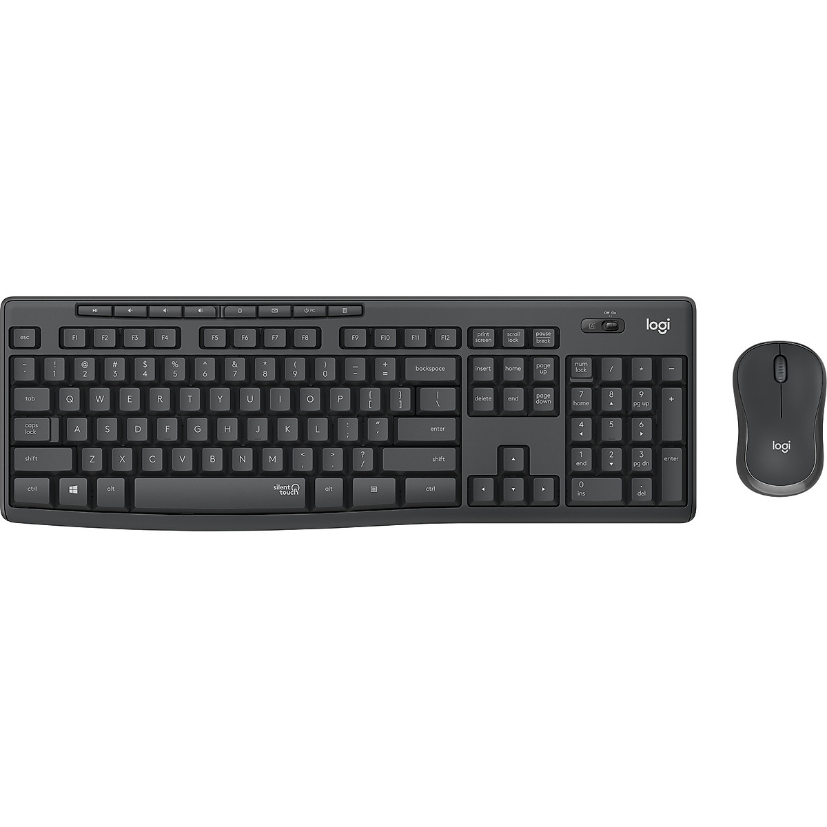 Combo chuột phím không dây Logitech MK295 Silent - Chống ồn 90%, có phím số, mắt đọc cải tiến, bền bỉ, không lag - Hàng chính hãng
