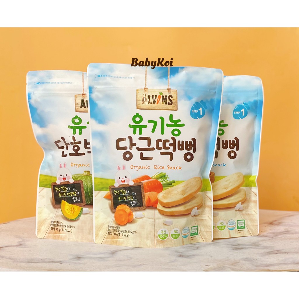 Bánh gạo hữu cơ Alvins cho bé ăn dặm