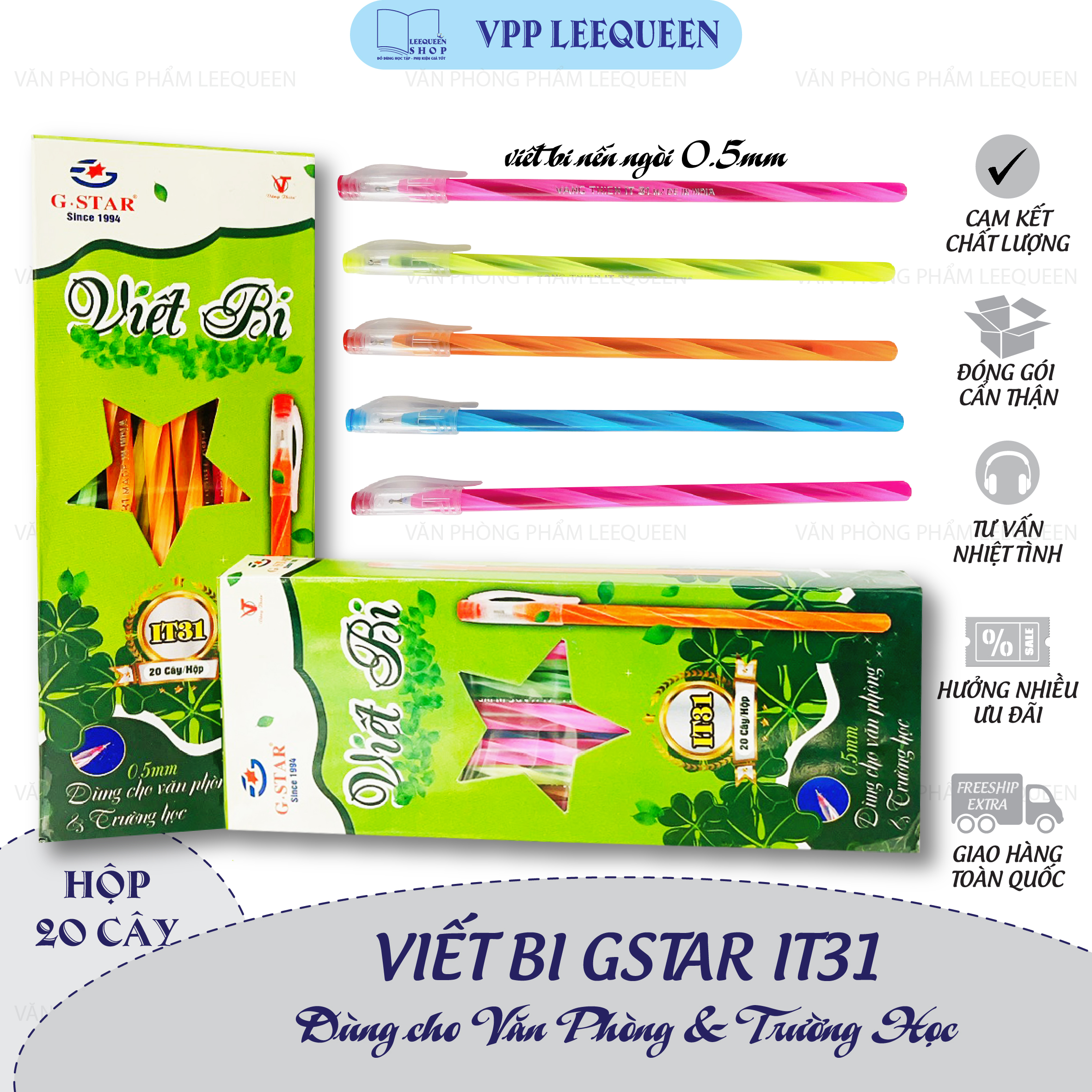 Hộp 20 cây bút bi nến gstar chính hãng it31