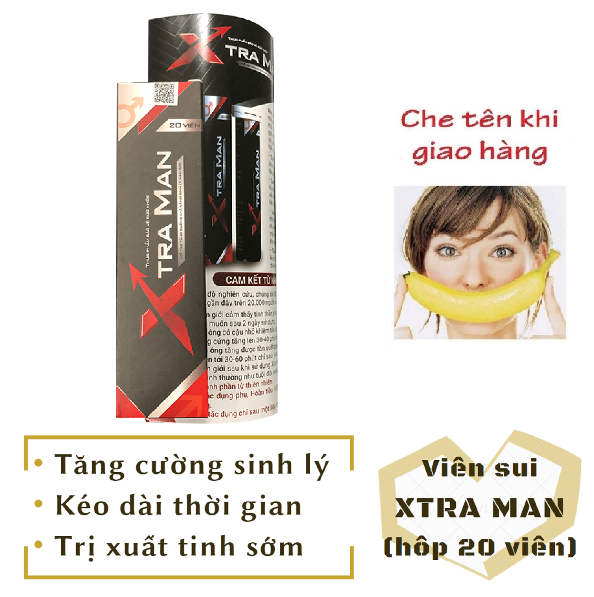 Viên sủi XTRAMAN cao cấp tăng cường sinh lý nam mạnh mẽ (hộp 20 viên) - hàng chính hãng ( xtra extra man xtramen men xtrman )