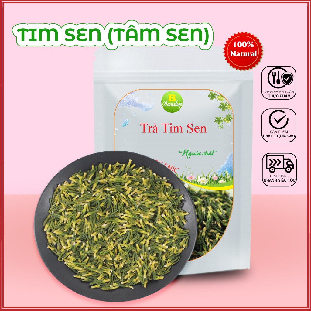 Trà tim sen khô loại đẹp 100gr, tim sen pha trà dễ ngủ, ngủ ngon