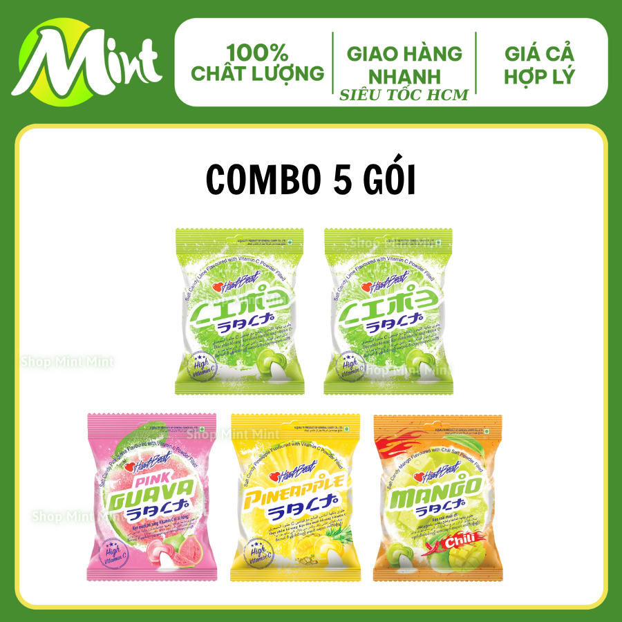   COMBO 5 GÓI  Kẹo muối THÁI LAN nhiều vị   Chanh muối Ôỉ Hồng muối,Xoài muối ớt Dứa muối  . Shop Mint MInt. 