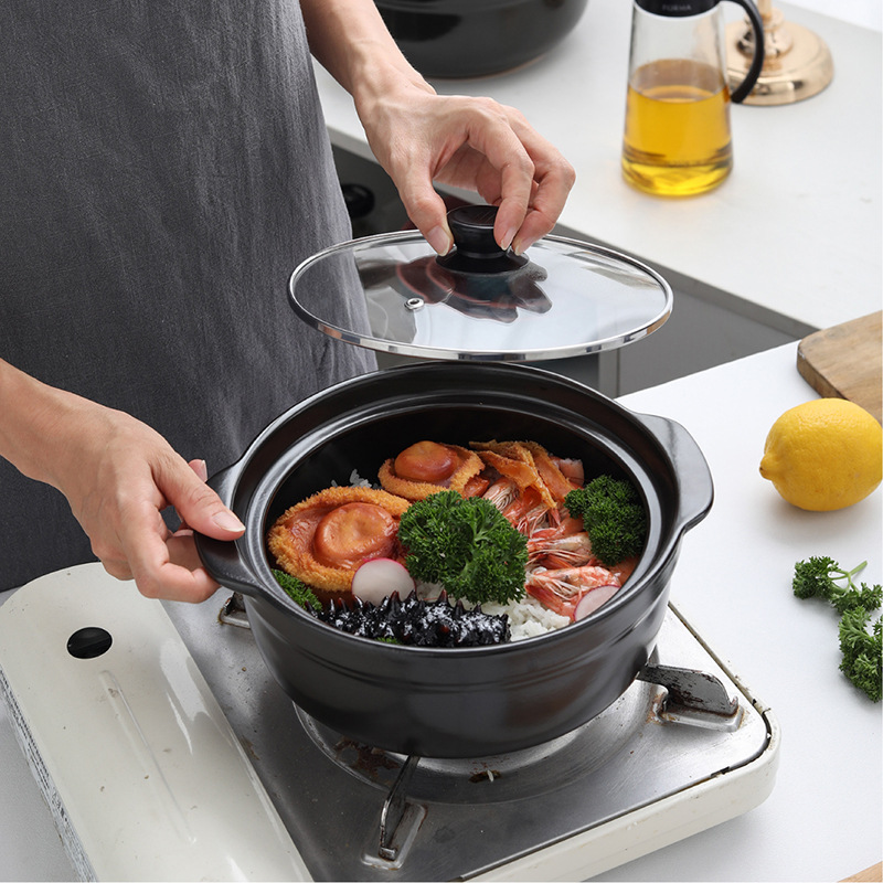 (Lỗi 1 Đổi 1) Nồi Đất Tráng Men Cao Cấp Nắp Kính. Làm Món Ăn như Cá Kho Tộ, Kho Quẹt...