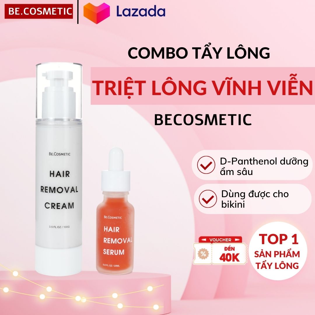 Kem tẩy lông ức chế BeCosmetic 100G Sạch Lông Vùng Kín Bikini Chân Tay