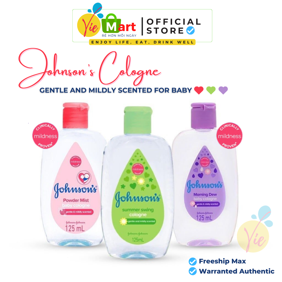 Nước hoa johnson's baby cho bé nhẹ nhàng dịu êm - johnson's baby cologne