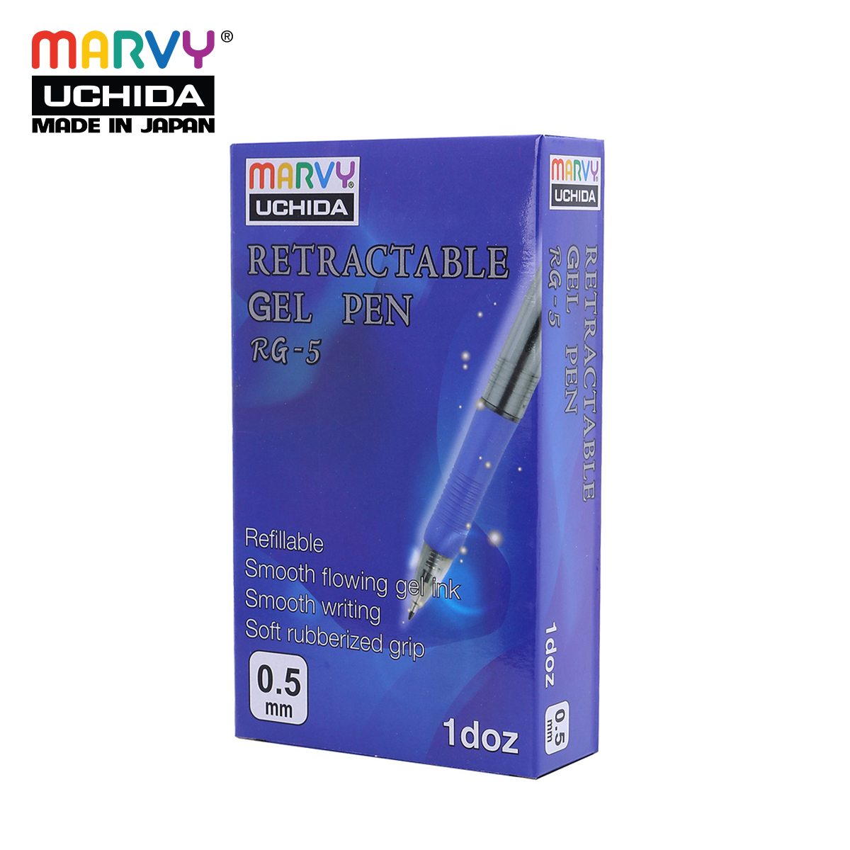Hộp 12 cây bút gel bấm marvy rg5 ngòi 0.5mm