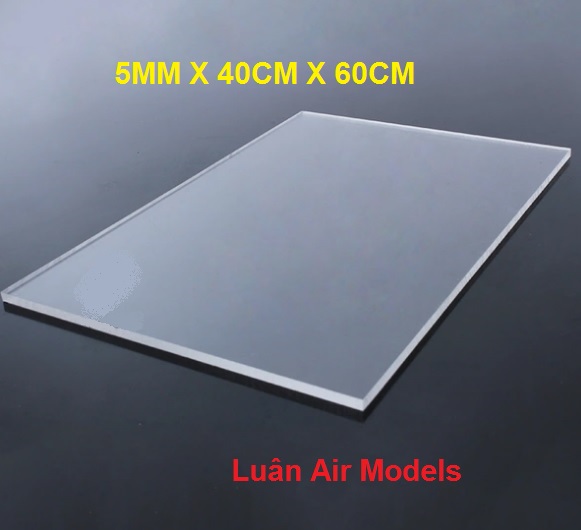 (5mm 40x60cm) Tấm nhựa mica cứng trong suốt làm hồ cá mica, chuồng hamster mica, hộp mica, chế đồ chơi sáng tạo mô hình thủ công, trang trí, có nhận cắt lại theo yêu cầu (VA191) - Luân Air Models