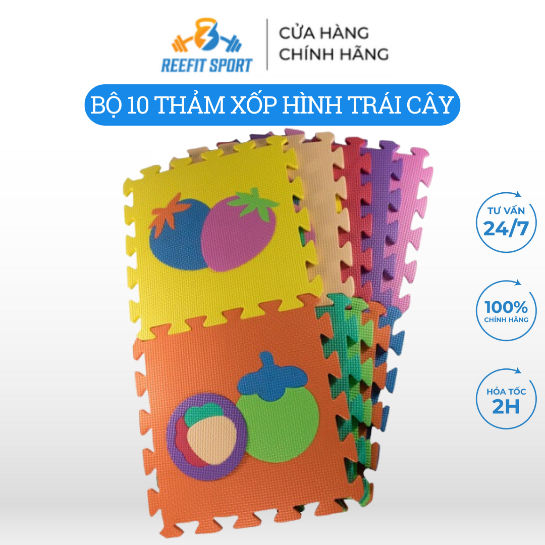 Bộ 10 tấm thảm xốp lót sàn cho bé hình trái cây