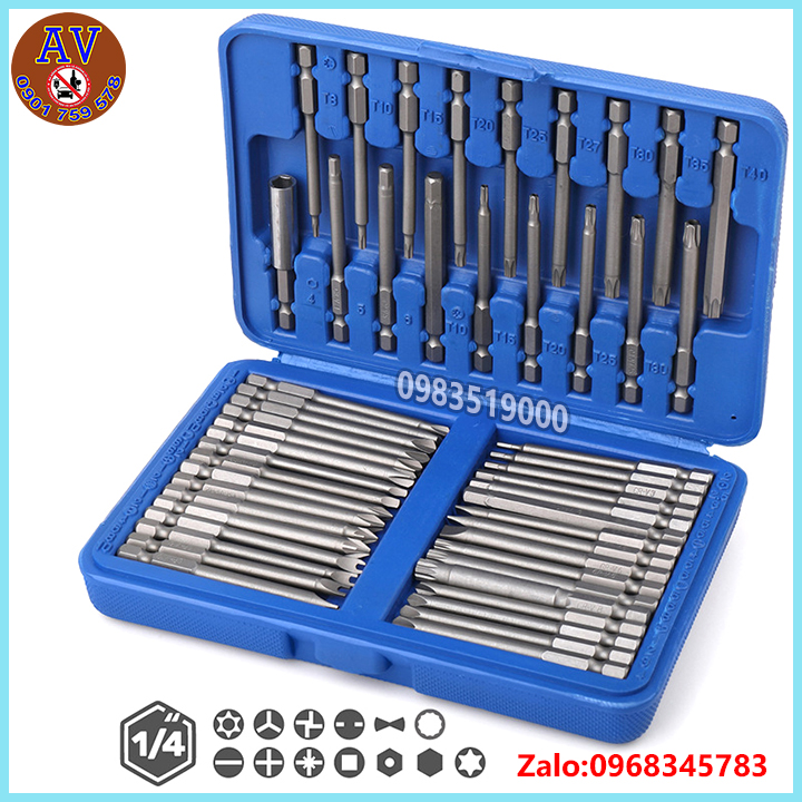 Bộ mũi tôvít đa năng chuôi lục giác 6.35mm 50 chi tiết cho máy khoan