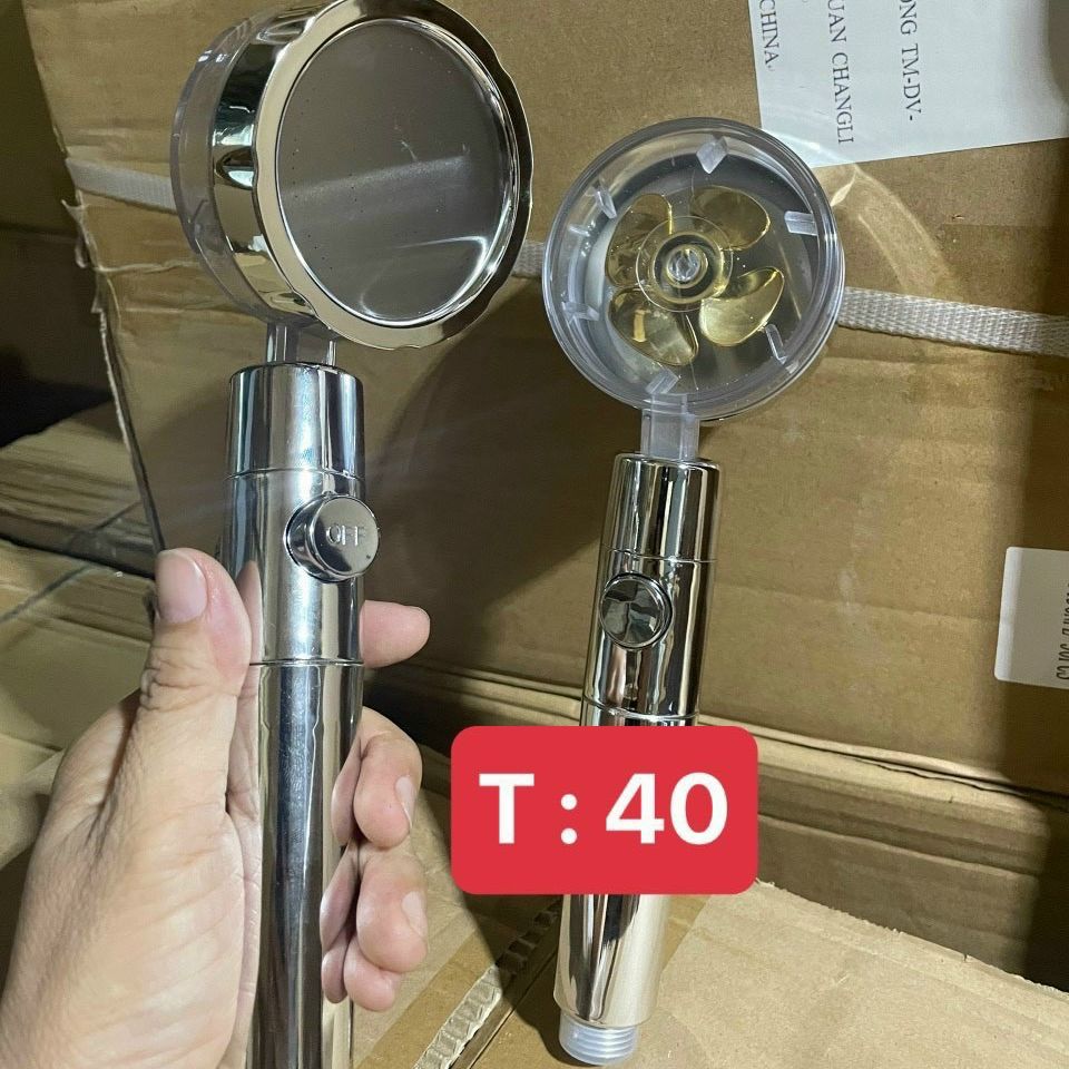 Vòi sen tăng áp cánh quạt, tay sen tắm có cánh quạt tăng 300% áp lực, vòi sen có nút tắt mở ở tay sen, Vòi Sen Tăng Áp, Vòi Hoa Sen Siêu Mạnh Tiết Kiệm Nước Thông Minh